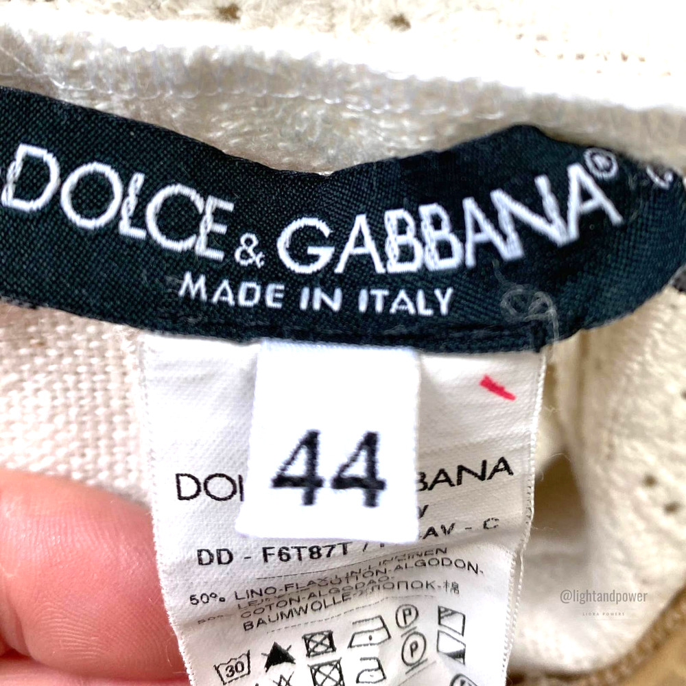 Dolce & Gabbana White Linen Lace Sheath Dress EUC - Picture 9 of 14